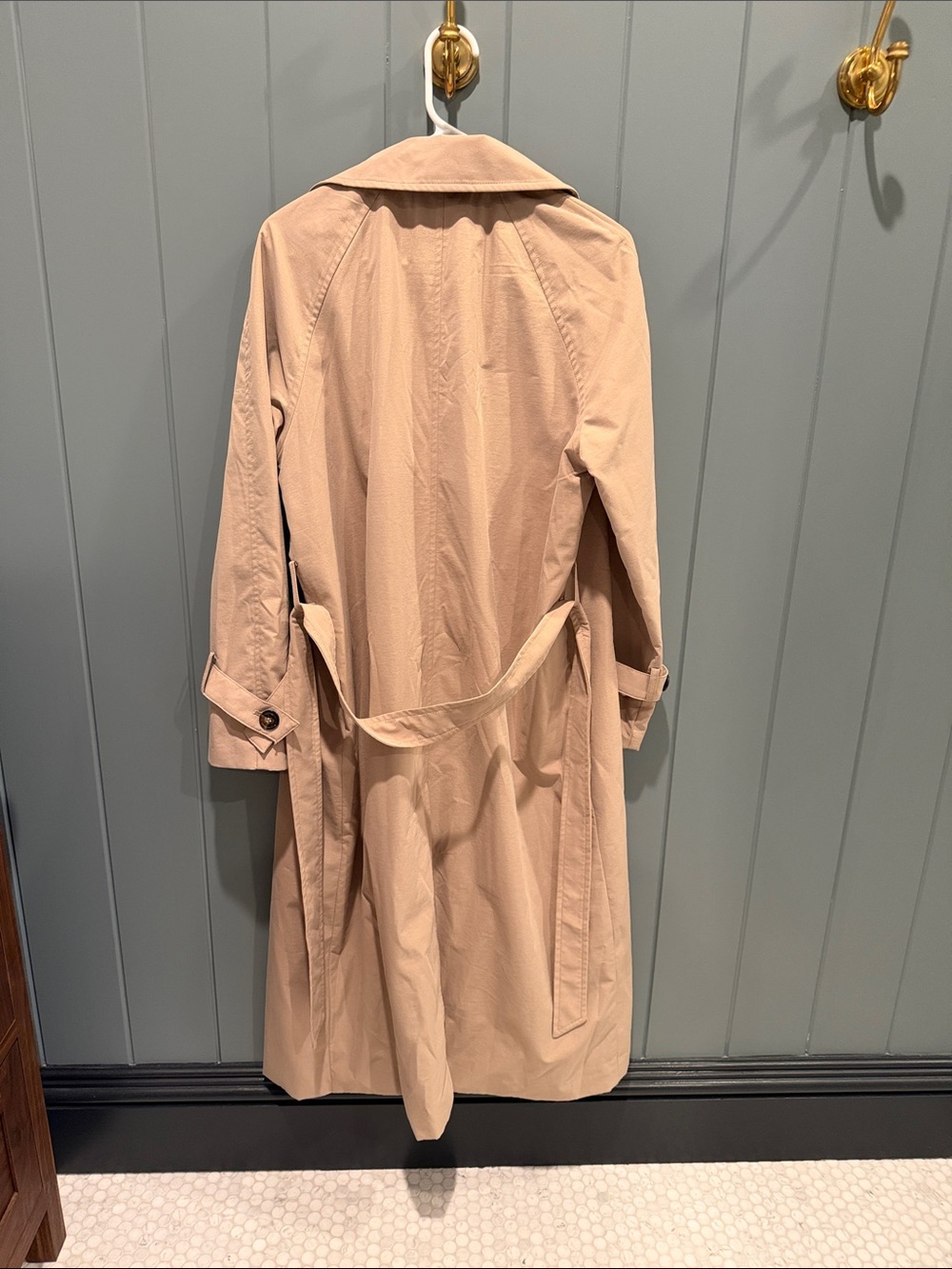 H&M Double-Breasted Long Trench Coat - Light Beige - Picture 2 of 2